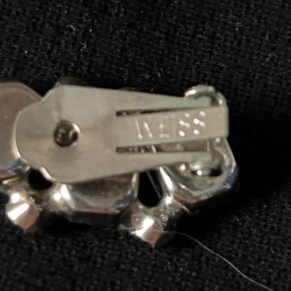 Stunning Vintage Signed Weiss Rhinestone Earrings MINT - Picture 5 of 5